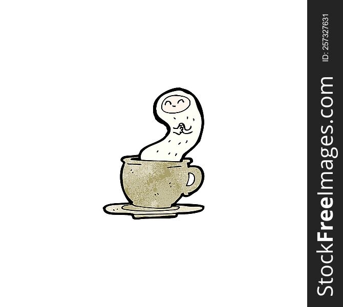 cartoon ghost in a teacup