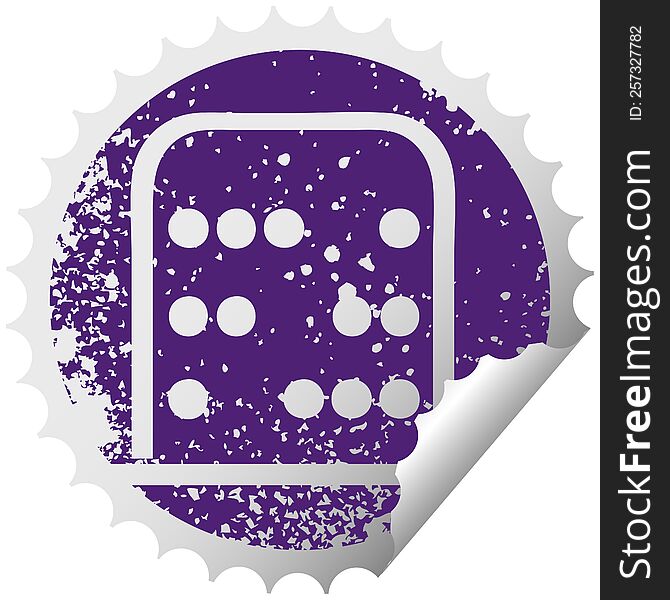 Distressed Circular Peeling Sticker Symbol Maths Abacus