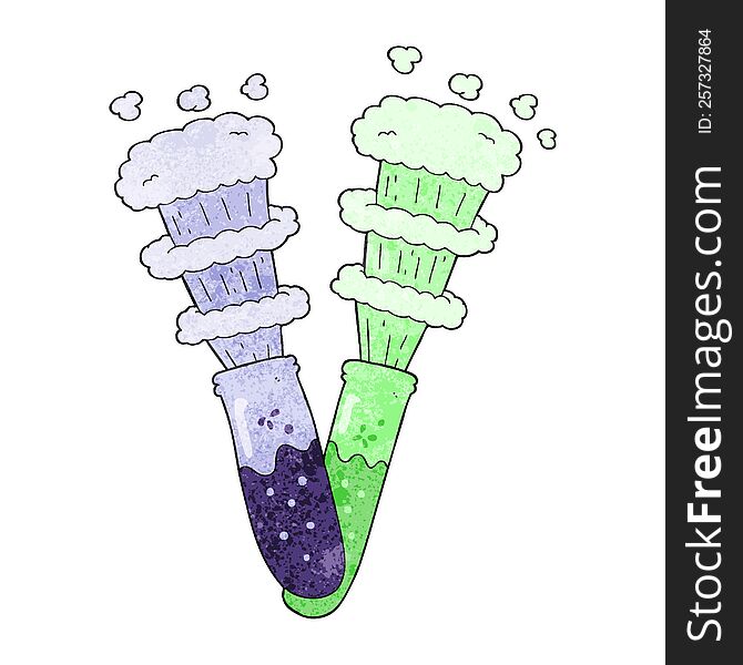 textured cartoon chemicals in test tubes