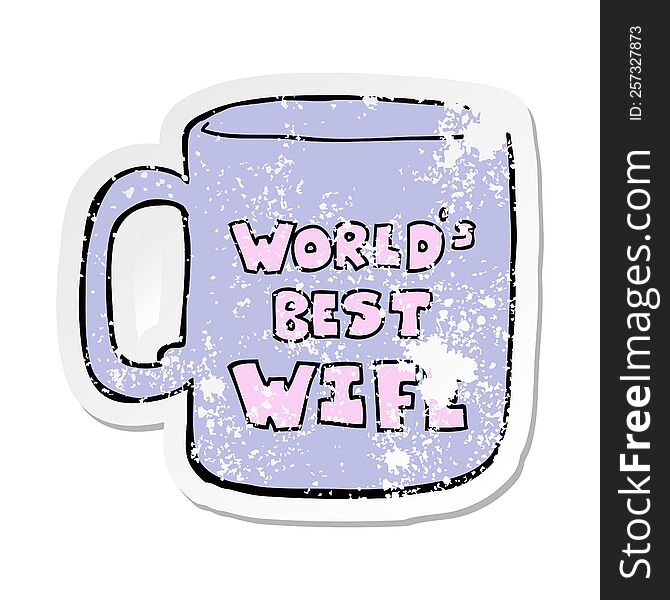 distressed sticker of a worlds best wife mug