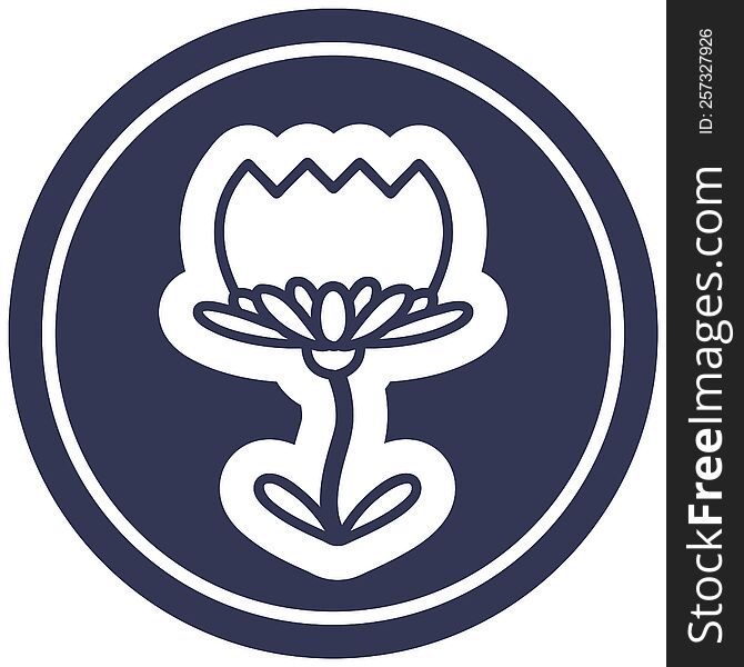 lotus flower circular icon symbol