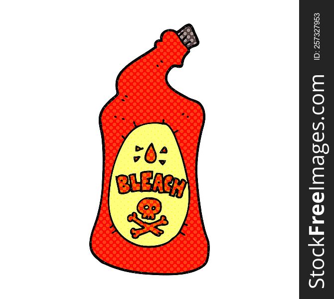 freehand drawn cartoon bleach bottle