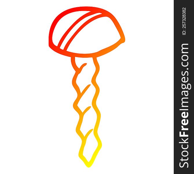 warm gradient line drawing of a cartoon screw