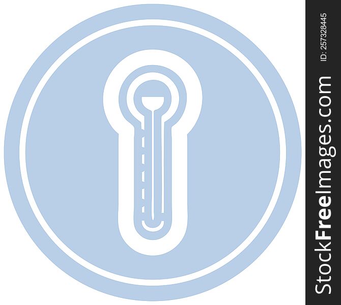 glass thermometer circular icon symbol