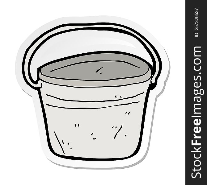 sticker of a cartoon metal bucket