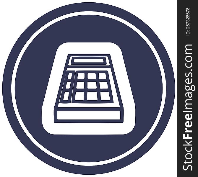 math calculator circular icon symbol