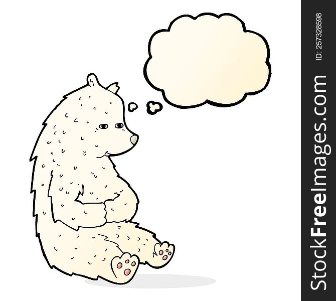 Cute Cartoon Polar Bear With Thought Bubble