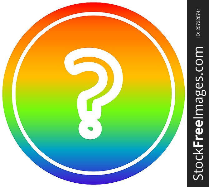 question mark circular icon with rainbow gradient finish. question mark circular icon with rainbow gradient finish