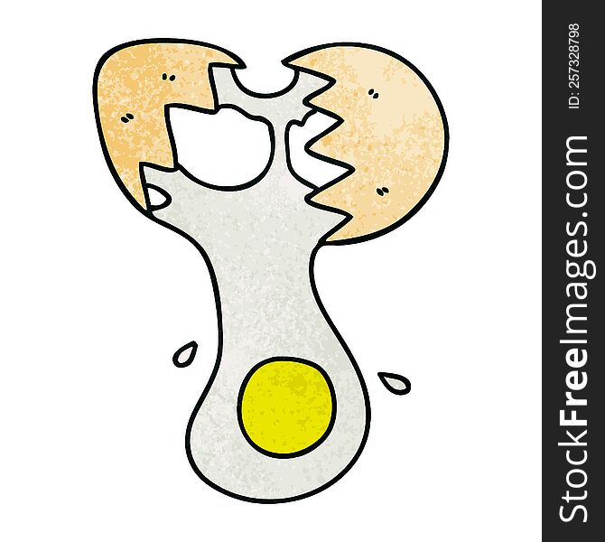 Quirky Hand Drawn Cartoon Cracked Egg