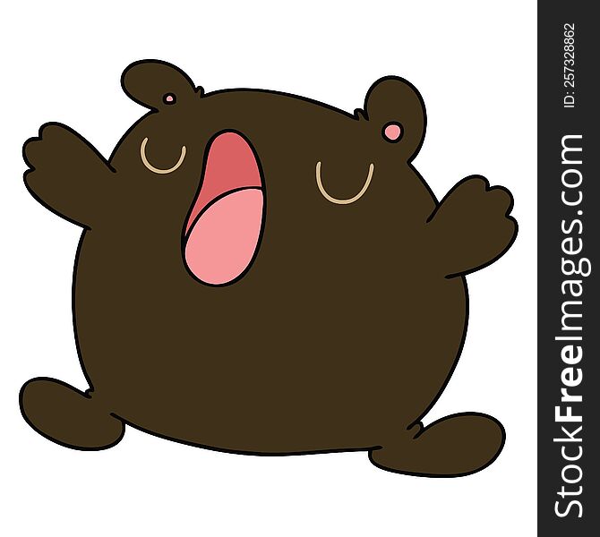 Quirky Hand Drawn Cartoon Singing Bear
