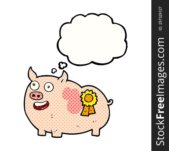 Thought Bubble Cartoon Prize Winning Pig