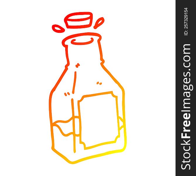 Warm Gradient Line Drawing Cartoon Drink In Decanter