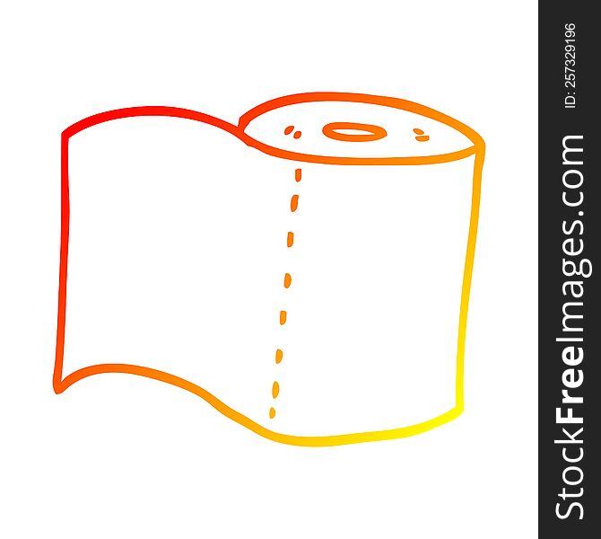 warm gradient line drawing of a cartoon toilet roll