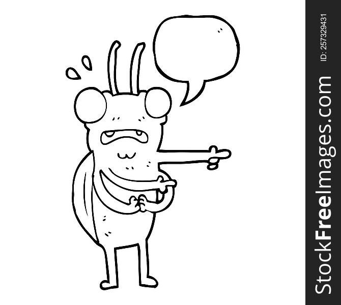 freehand drawn speech bubble cartoon bug