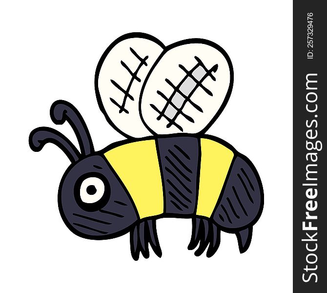 Cartoon Doodle Anxious Bee