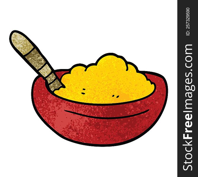 Cartoon Doodle Bowl Of Polenta