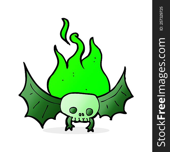 cartoon spooky skull bat