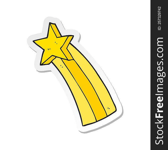 Sticker Of A Cartoon Shooting Star
