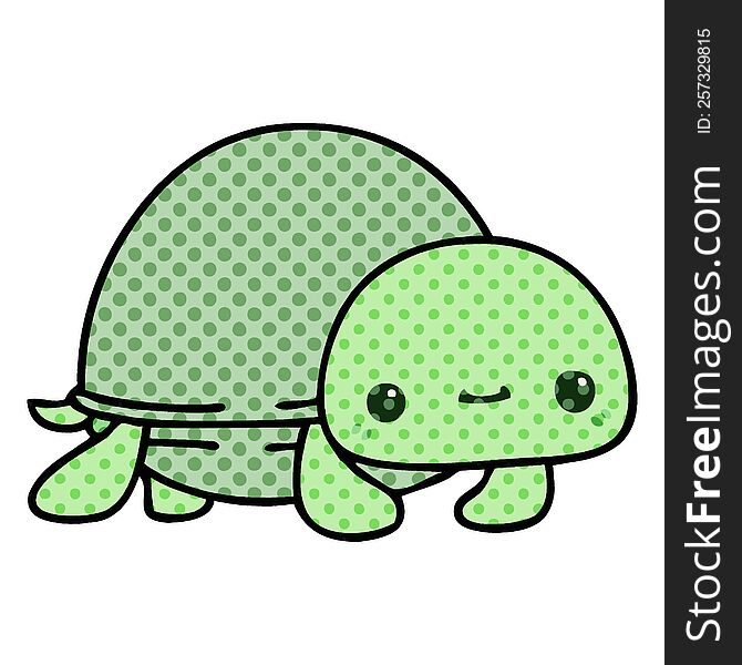 Quirky Comic Book Style Cartoon Turtle