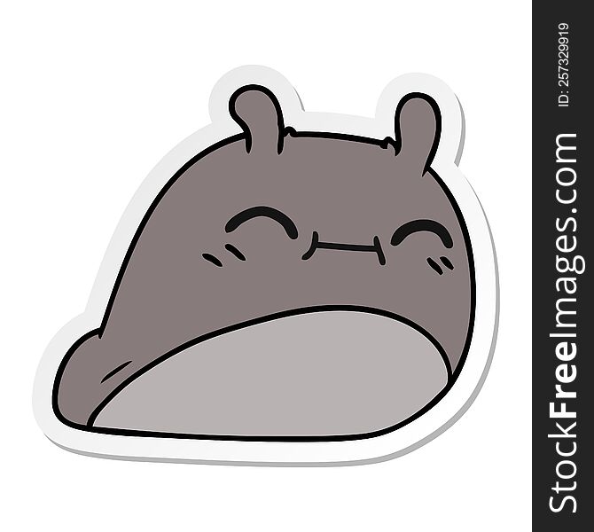 Sticker Cartoon Of A Happy Kawaii Slug