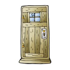 Cartoon Old Wood Door Stock Image