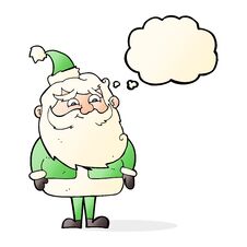 Cartoon Santa Claus With Thought Bubble Stock Photo Cartoon Santa Claus With Thought Bubble Stock Photo