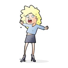 Cartoon Woman Having Trouble Walking In Heels Royalty Free Stock Image