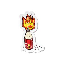 Free Retro Distressed Sticker Of A Cartoon Pencil Stub Royalty Free Stock Images - 257338109