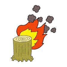 Free Cartoon Tree Stump On Fire Stock Images - 257338954