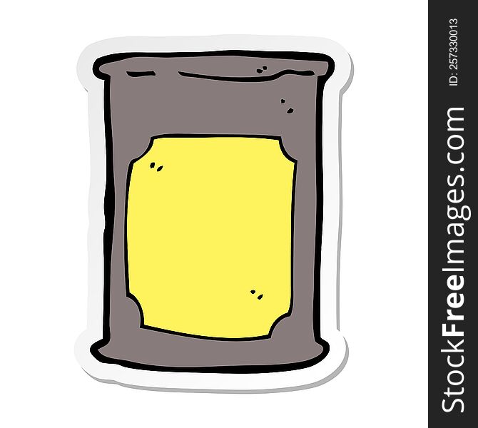 sticker of a cartoon oil barrel