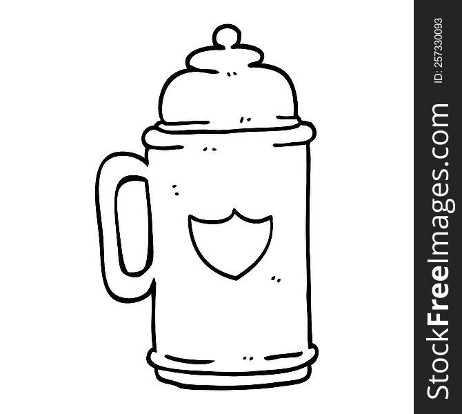 Line Drawing Cartoon Traditional Beer Tankard