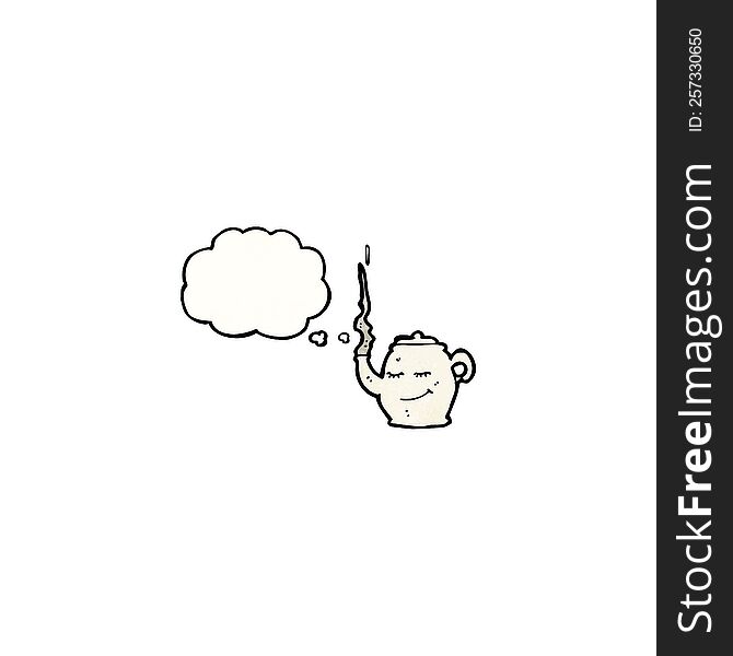 teapot with thought bubble cartoon