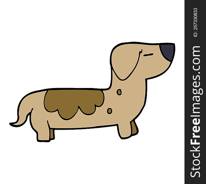 cartoon doodle sausage dog