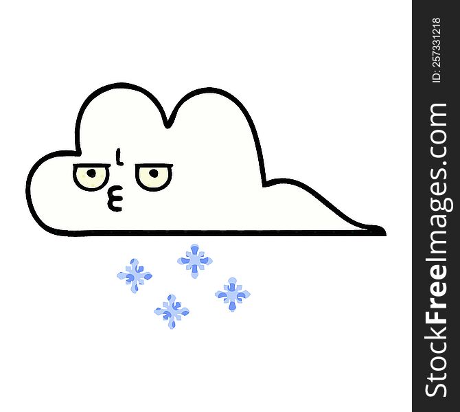 Comic Book Style Cartoon Snow Cloud