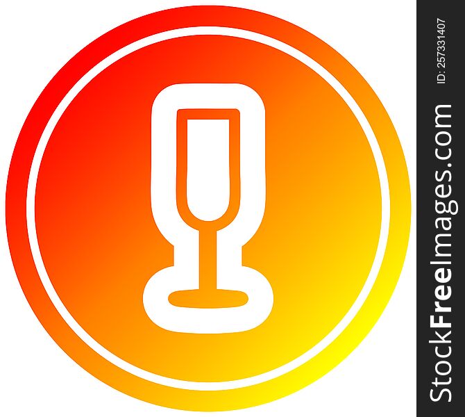 champagne flute circular icon with warm gradient finish. champagne flute circular icon with warm gradient finish