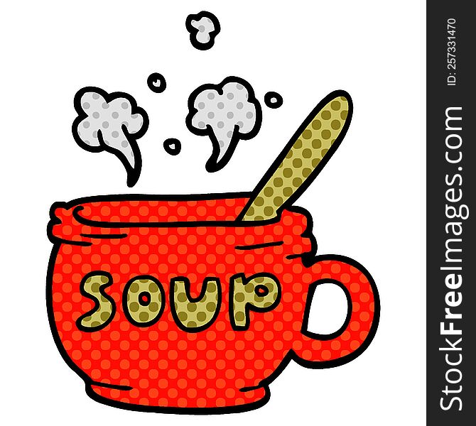 Cartoon Doodle Of Hot Soup