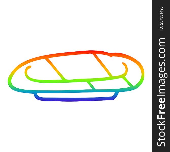 rainbow gradient line drawing of a cartoon plate