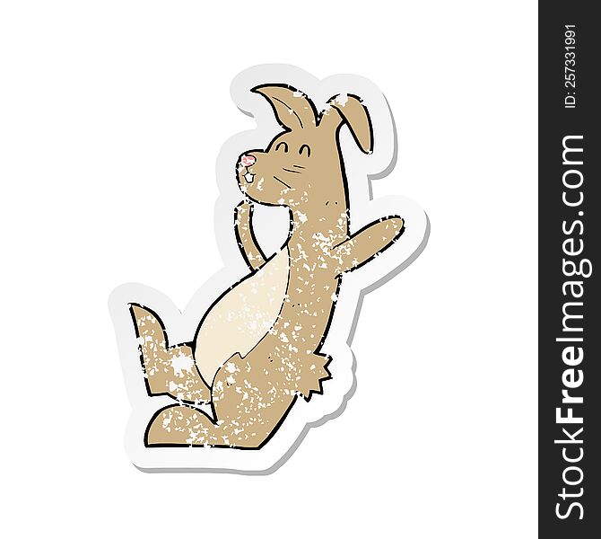 Retro Distressed Sticker Of A Cartoon Hare
