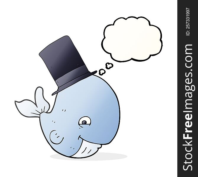 Thought Bubble Cartoon Whale In Top Hat