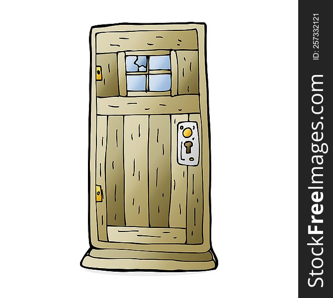 cartoon old wood door