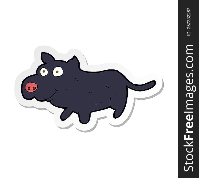 sticker of a cartoon happy little dog