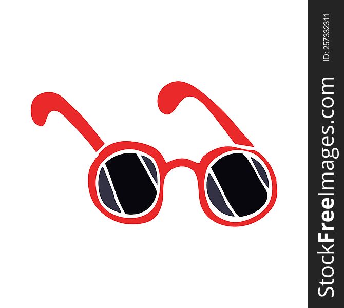 cartoon doodle sun glasses