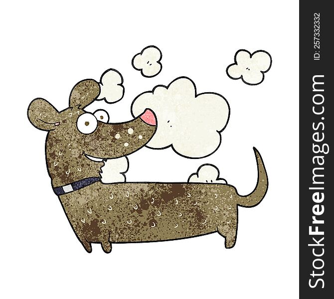 freehand textured cartoon happy dog