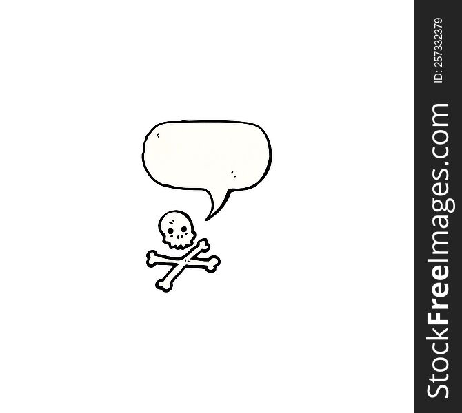 skull and crossbones symbol with speech bubble