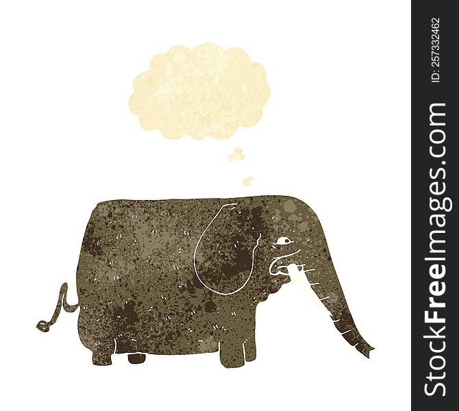 cartoon mammoth with thought bubble