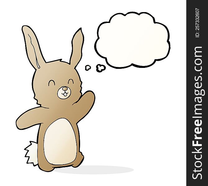 Cartoon Happy Rabbit With Thought Bubble