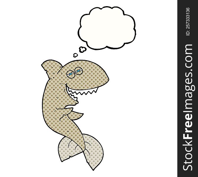 Thought Bubble Cartoon Laughing Shark