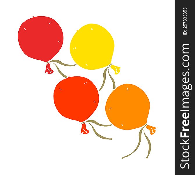 Flat Color Illustration Of A Cartoon Balloons