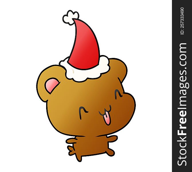 Christmas Gradient Cartoon Of Kawaii Bear