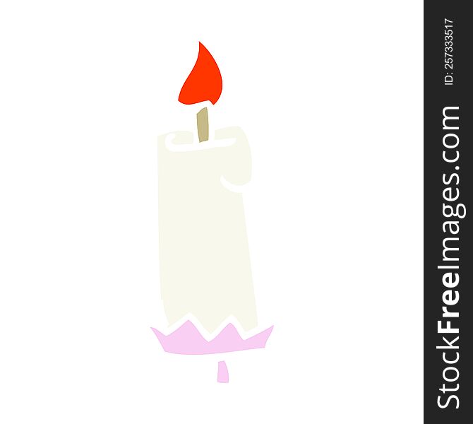 flat color illustration cartoon lit candle